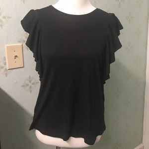 3/$20 Press Black Open Back Ruffled Tank size XS